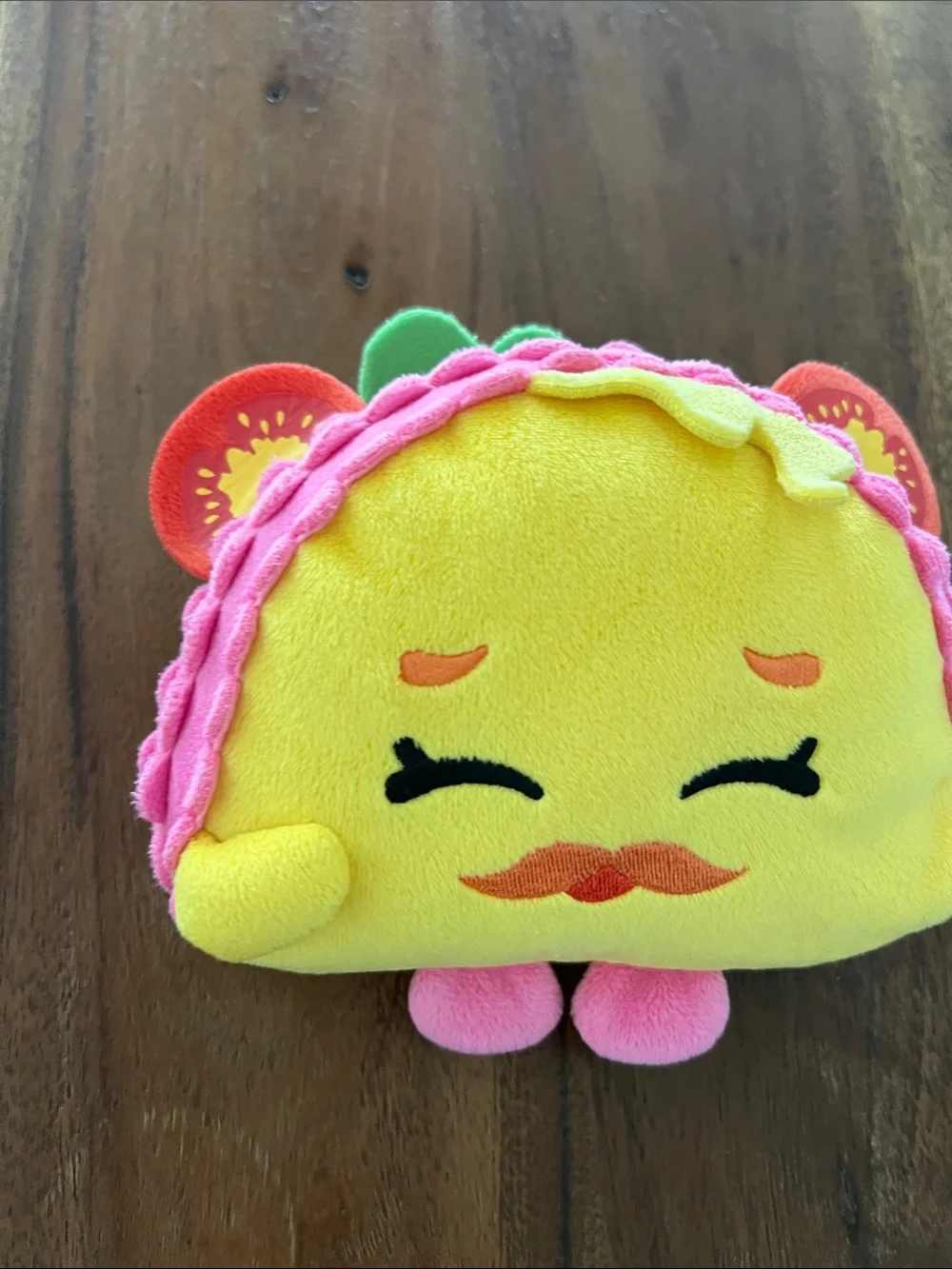 Shopkins Yellow Taco Plush with Pink Trim and Orange Details